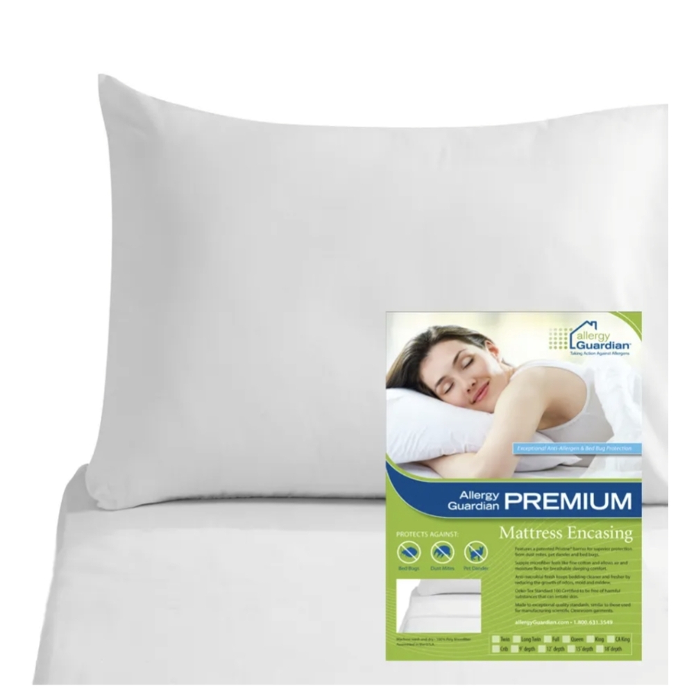 Allergy Guardian Queen Mattress Cover Dust Mite cover White color